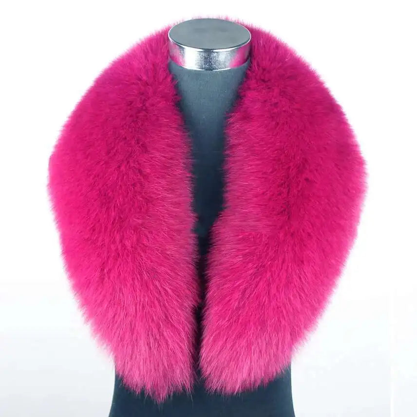 Real Fox Fur Collar for Women Coat Jacket Female Wraps Winter Warm Fur Scarf Extra Large Size Neck Warmer Fur Shawls Scarves