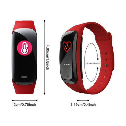Smart Watch C1 Plus Bluetooth Step Counting Sports Bracelet Fitness Tracker Heart Rate Blood Pressure Sleep Men Women