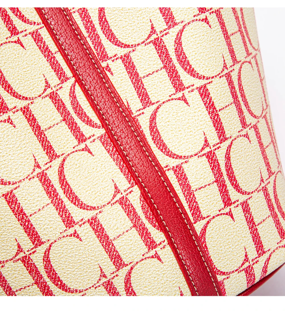 CH Large Capacity Commuter Travel Handbag Luxury Brand Fashion Texture Letter Printed Women's Shoulder Bag