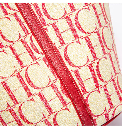 CH Large Capacity Commuter Travel Handbag Luxury Brand Fashion Texture Letter Printed Women's Shoulder Bag