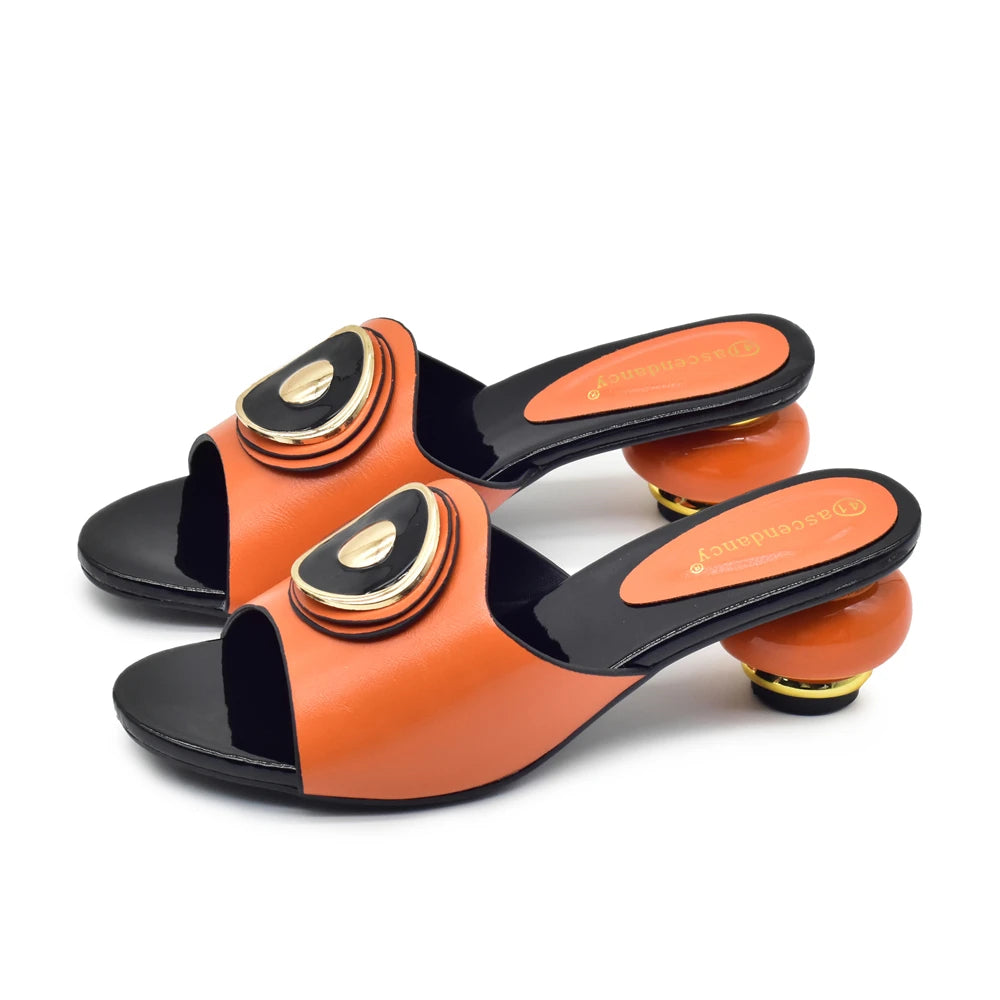 New Fashion Open Toe Ladies Shoes and Sandals Luxury Designer High Heels Sandals for Wedding Nigerian Women Party Pumps