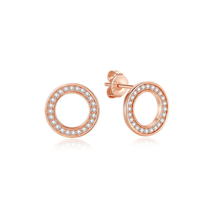 Original 925 Sterling Silver Earrings Infinity Love Heart Piercing Crystals Stud Earings For Women Birthday Gift Luxury Jewelry