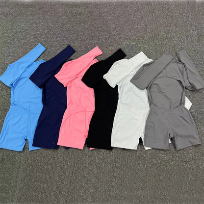 2024 Nylon Women Jumpsuit Long Sleeve Yoga Set Backless One-piece Bodysuit Fitness Gym Workout Rompers Exercise Outfit Suits