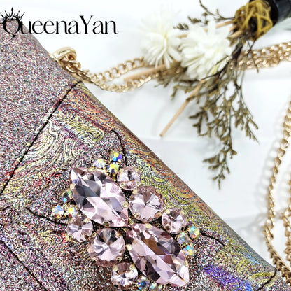 Banquet  Women's Shoes And Bag Light and Comfortable Shoes Rhinestones Embellished with The Same Fine Handbag Low Heel Shoes