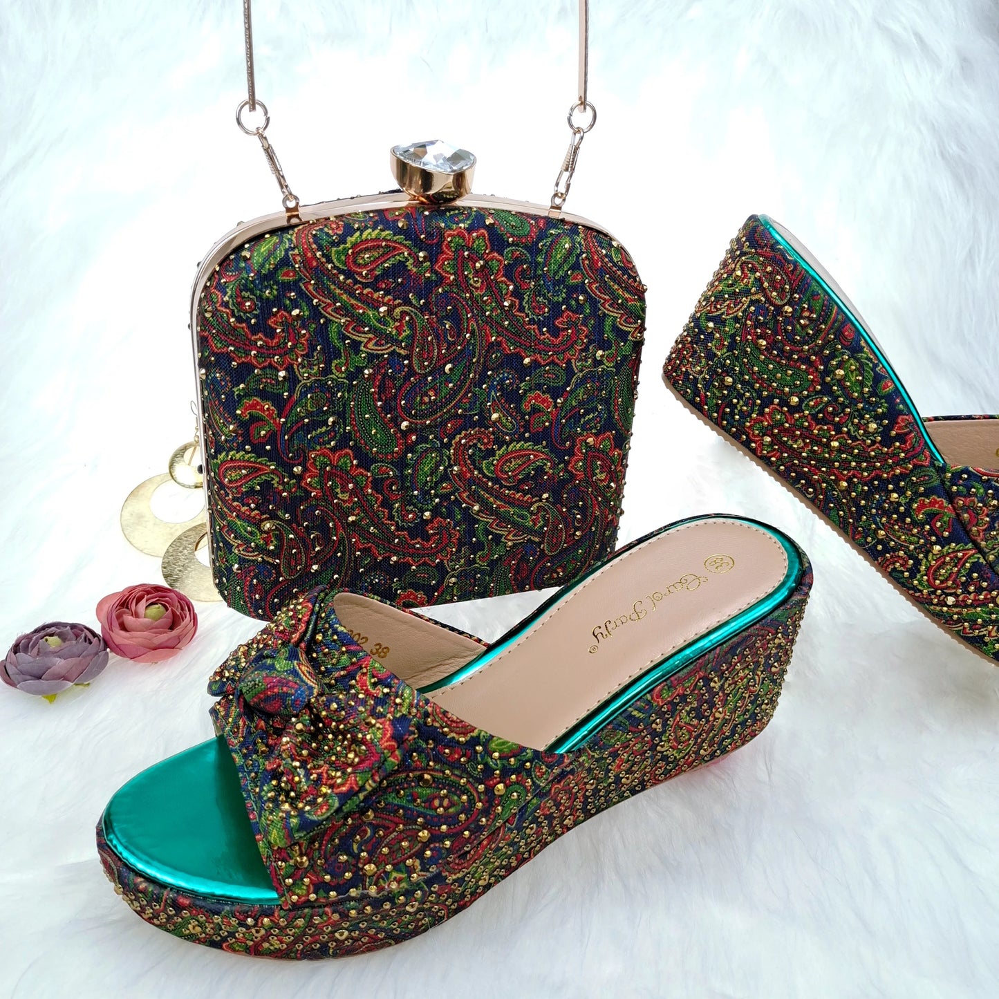 New Arrival Italian Ladies Shoes and Bags Designer Shoes Women Luxury Shoes and Bag for Party In Women