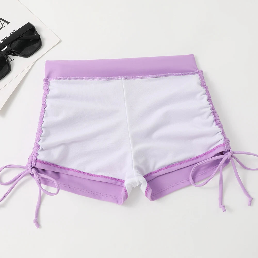 Drawstring Front Shorts Bikinis 2026 High Waist Swimsuit Women Swimwear Female Bathers Bathing Swimming Swim Suit Beachwear