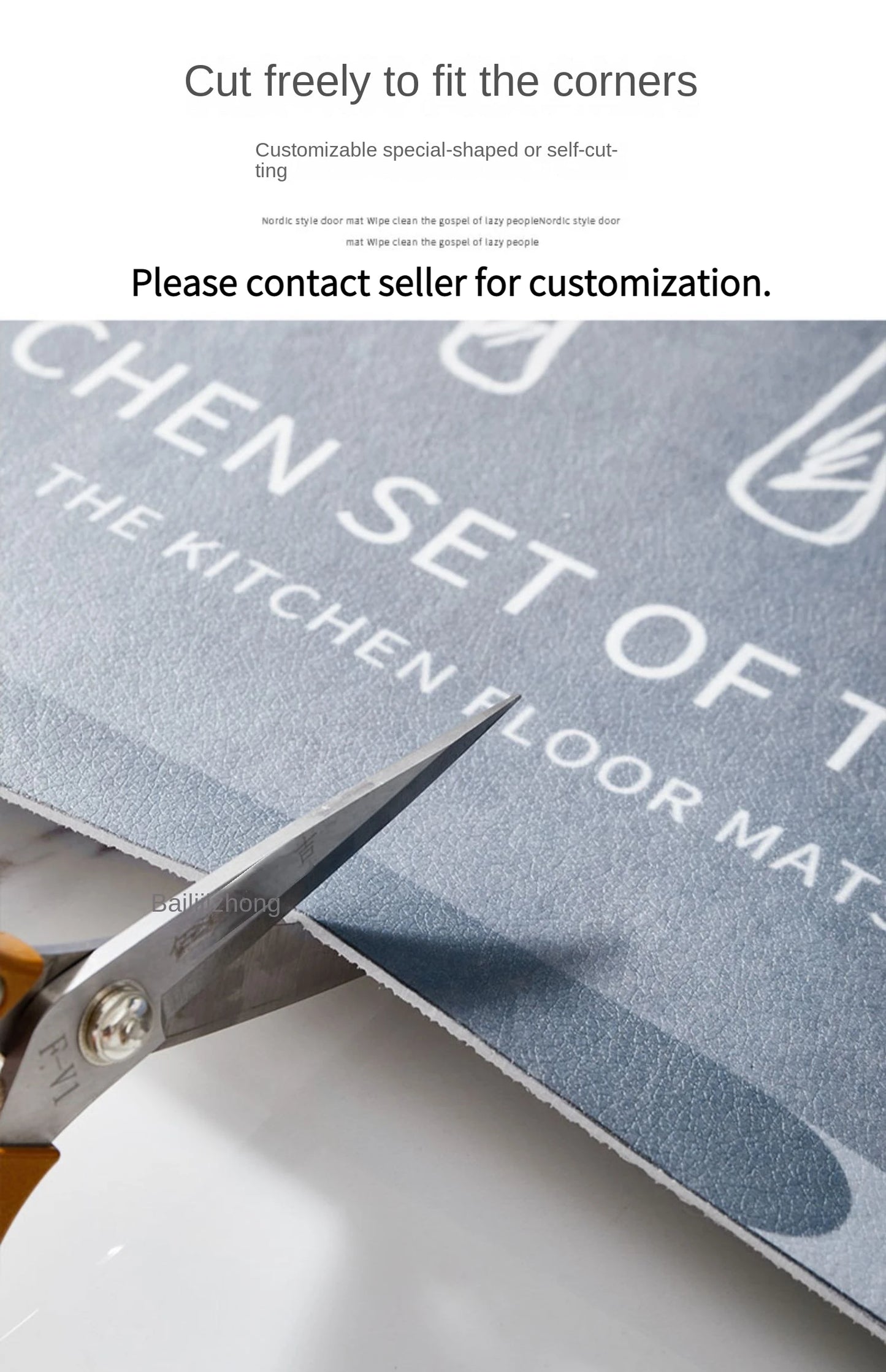 Modern Minimalist Balcony Washable Carpet Large Area Non-slip Floor Mat Anti-oil Anti-fouling Kitchen Rugs Home Pvc Leather Rug