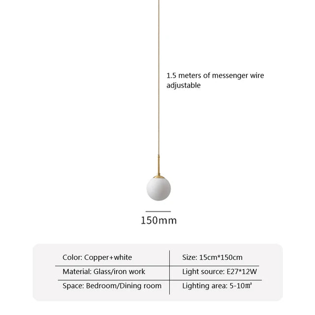Glass Ball Led Pendant Lamp Modern Fixtures Chandelier Lights for Dining Room Indoor Hotel Lobby Home Decor Stairs Hanging Lamp