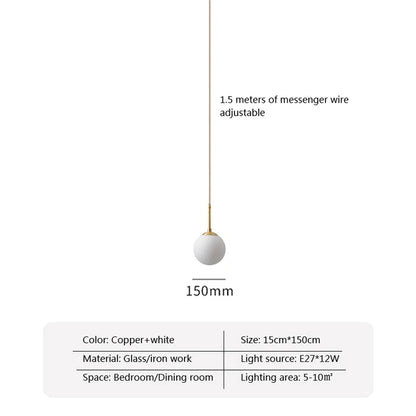 Glass Ball Led Pendant Lamp Modern Fixtures Chandelier Lights for Dining Room Indoor Hotel Lobby Home Decor Stairs Hanging Lamp