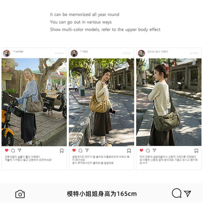 100% Cotton Shoulder Bags Women Large Capacity Canvas Tooling Packages Korea Style Cloth Crossbody Bags Solid Messenger Bags