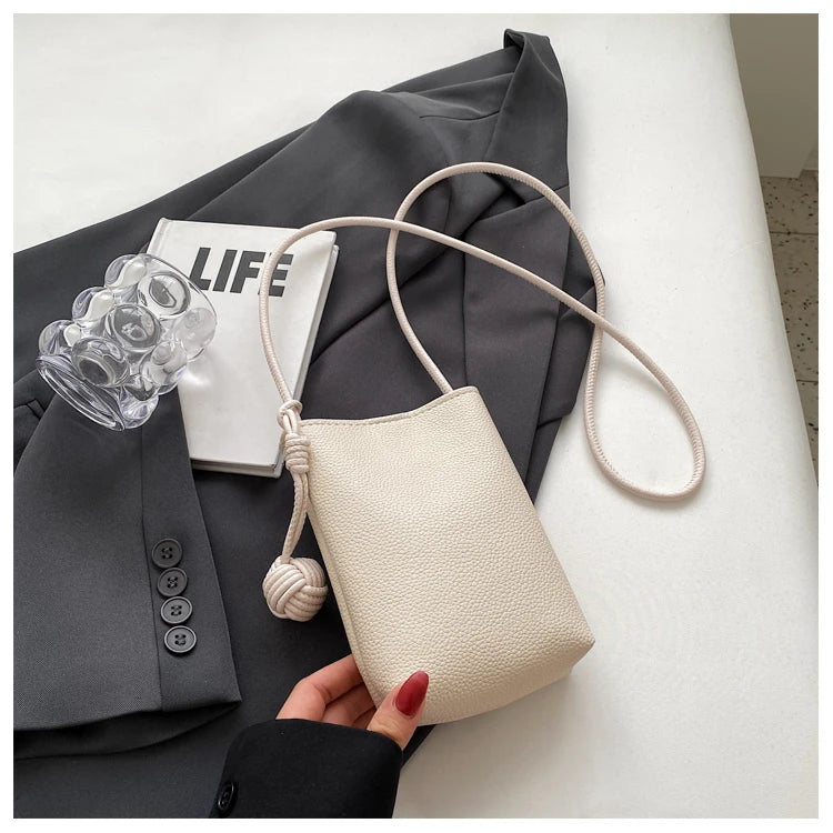 Women Leather Small Crossbody Bag Designer Cell Phone Bag Lightweight Fashion Shoulder Bag Ladies Travel Purse