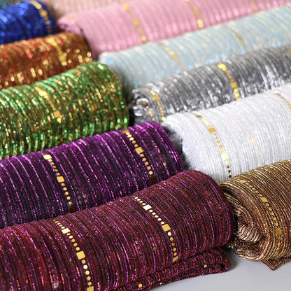 Thin Glitter Scarf Summer Elegant Lightweight Elastic Shawl For Women Fashion Sparkly Sequined Party Shawls 180*65cm
