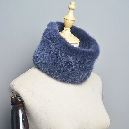 Winter Ring Scarf Women Real Fur Mink Warm Fashion Female Loop Mink Scarves 2026 For Women Knitted Ring Scarfs