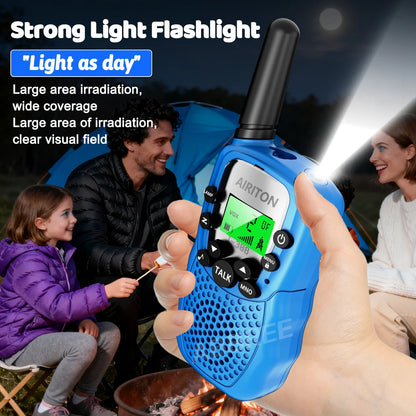 2PCS AIRITON T-388 Kids Walkie Talkie Children 3 Mile Range Two Way Receiver Electronic Radio Flashlight Children Gift for Kid