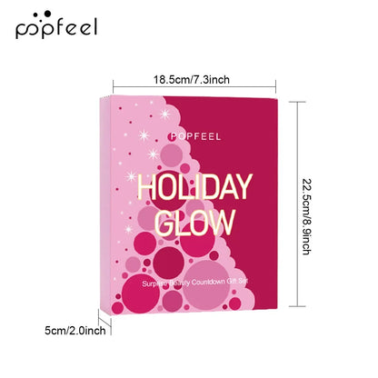 Christmas Countdown Makeup Set Lipstick Eye Shadow Cosmetics 24-Piece Holiday Beauty Advent Calendar Gift Box for Women Girls