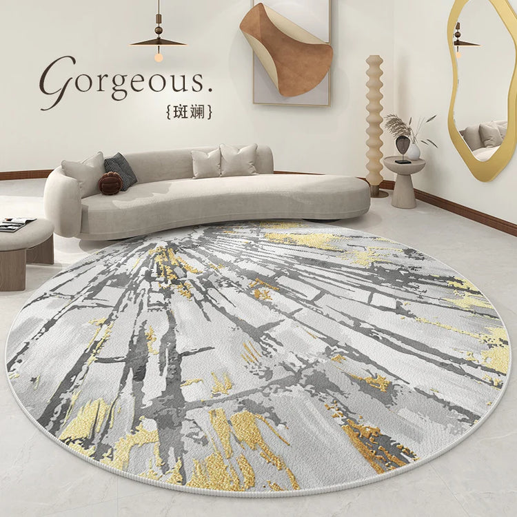 Splash ink living room decoration Round carpet large area lounge anti-slip mat luxury Nordic rugs for bedroom washable study rug