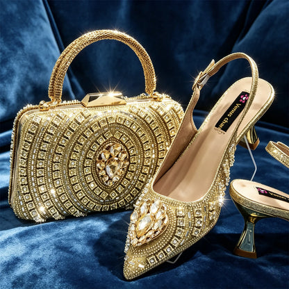 Venus Chan 2026 Olive Green Italian Butterfly Design Pointed Toe Slingback Sandals with Matching Bag - Elegant Set Perfect