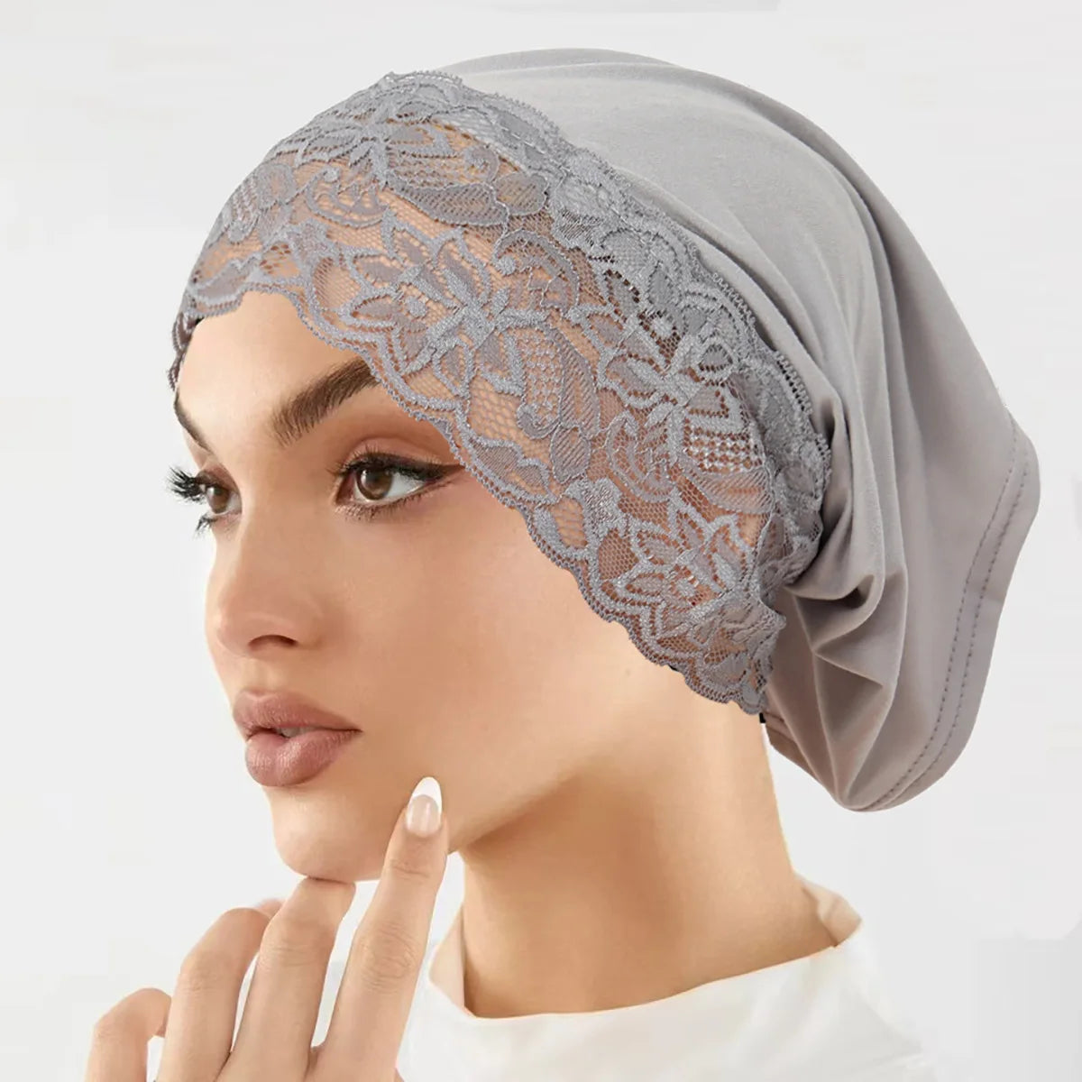 2026 New Inner Hijab Undercap With Lace Muslim Turban Islam Underscarf Hijab Bonnet Soft Stretch HIjabs Tube Cap Turbante