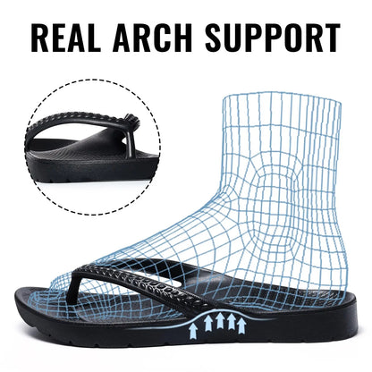 Asgard Summer Flip Flops Comfort Non-slip Flat Rubber Sandals With Stretchable Strap Unisex Cozy Casual  Beach Vacation Slippers