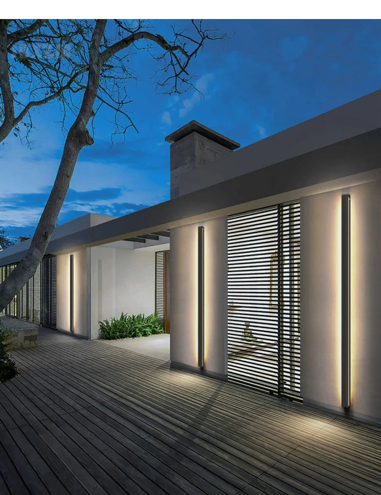 Waterproof LED Wall Light Minimalist LED Outdoor Wall Lamp Black Balcony Terrace Indoors Wall Decor IP65 Outside Garden Lights