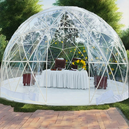 Factory-Price 3.6m Outdoor Garden Clear Geodesic Dome Igloo Tent Aluminum Steel Frame PVC Wedding Party Event Exhibition-5m 6m