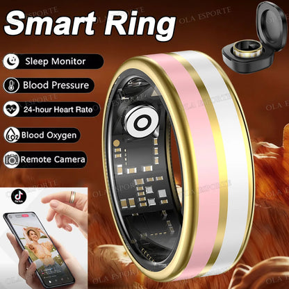 2026 Smart Ring Blood Oxygen Heart Rate Sleep Monitoring Smart Ring IP68 & 5ATM Waterproof Multi-sport Modes Smartring Man Women