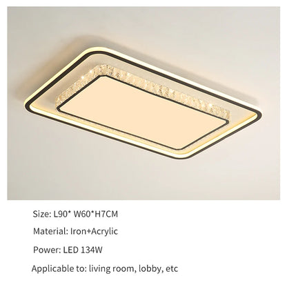 Luxury Living Room Lights Lustre Home Decoration LED Ceiling Lamp Modern Square Acrylic Gold Hall Bedroom Dining Room Fixtures