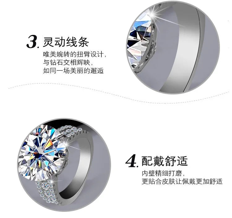 10Ct Pigeon Egg Moissanite Ring for Her: PT950 Platinum Band, Luxury Extra Sparkly Design, Large Stone Women's Statement Ring
