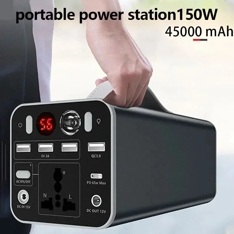 150W/300W Portable Power Station Solar Generator 42Ah-90Ah Power Station Emergency Power Bank for Home Camping