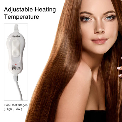 Hair Steamer Cap 220V Electric Heat Cap for Deep Conditioning Hot Oil Hair Mask Repair Damaged Hair Reduce Frizz Split Ends Home