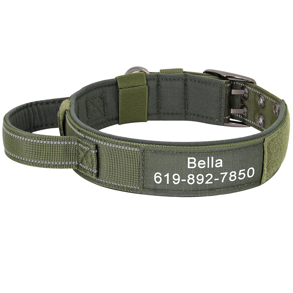 Custom Military Dog Collar Personalized Tactical Nylon Accessories Collar Adjustable Medium Large Dogs German Shepherd Collars