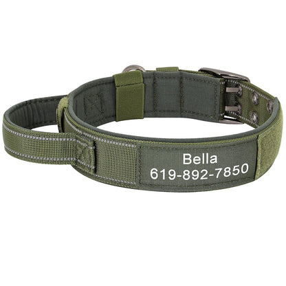 Custom Military Dog Collar Personalized Tactical Nylon Accessories Collar Adjustable Medium Large Dogs German Shepherd Collars