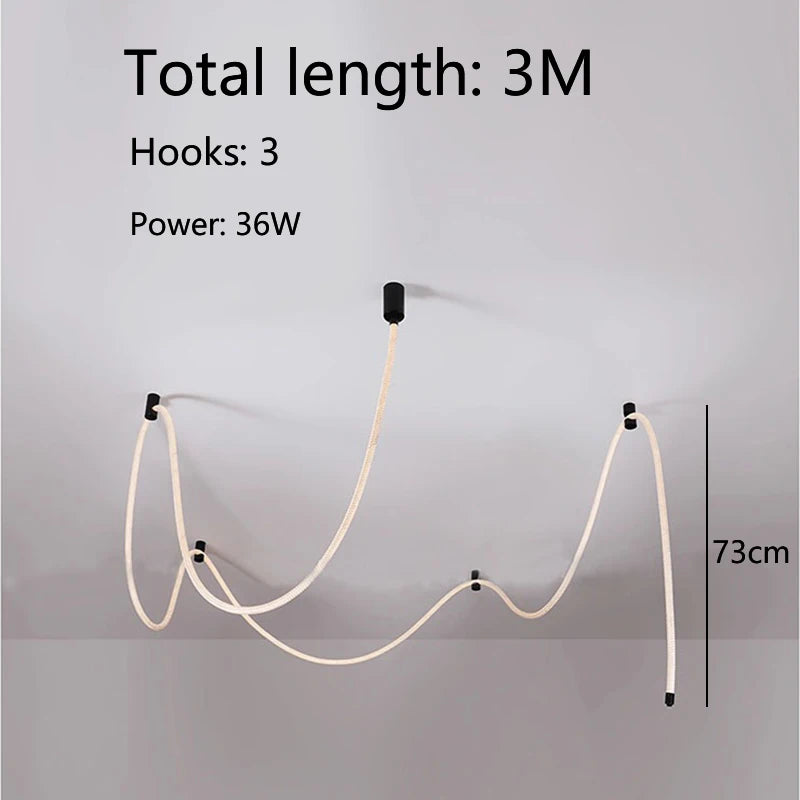 Modern LED Ceiling Chandelier Personality Braided Hose Lamp Ceiling Living Room Bedroom LED Lights Nordic Home Decor Suspension