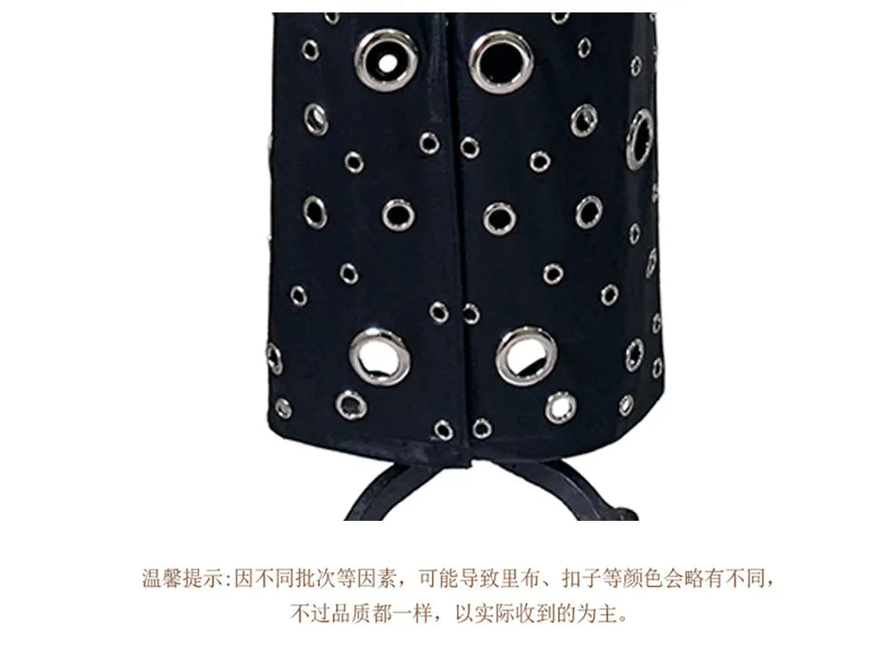Nerazzurri Autumn Oversized Extra Long Pu Leather Trench Coat for Women Holes Hollow Out Luxury Designer Emo Streetwear Overcoat