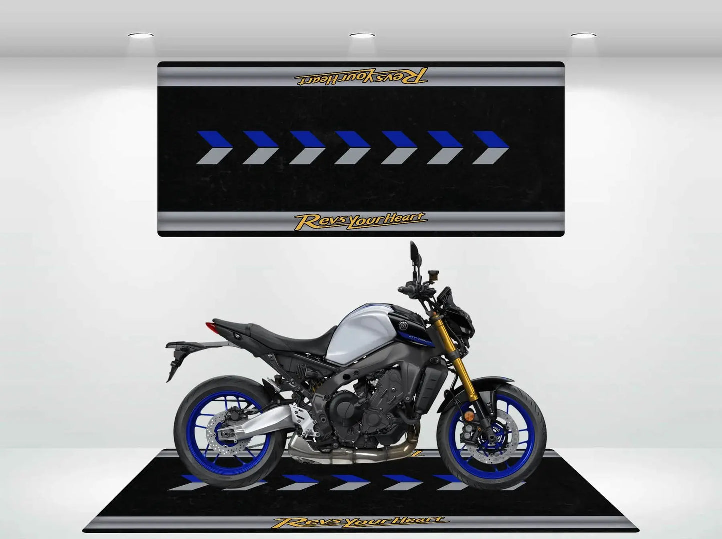 VIKAMA Racing Parking Floor Mat Anti-Slip Long Strip Bedside Rug for Bedrooms Durable Motorcycle Display Pad Home Decoration