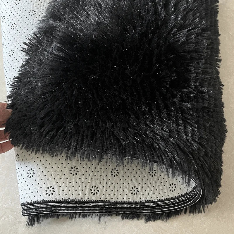 Gray Carpet for Living Room Plush Rug Bed Room Floor Fluffy Mats Anti-slip Home Decor Rugs Soft Velvet Carpets Kids Room Blanket