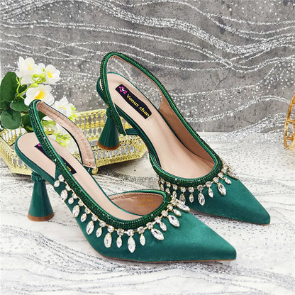 Designer Shoes Women's Luxury 2026 Elegant Crystal Women's Shoes Italian Women's Wedding Rhinestone Nigeria Party Wedding Pump