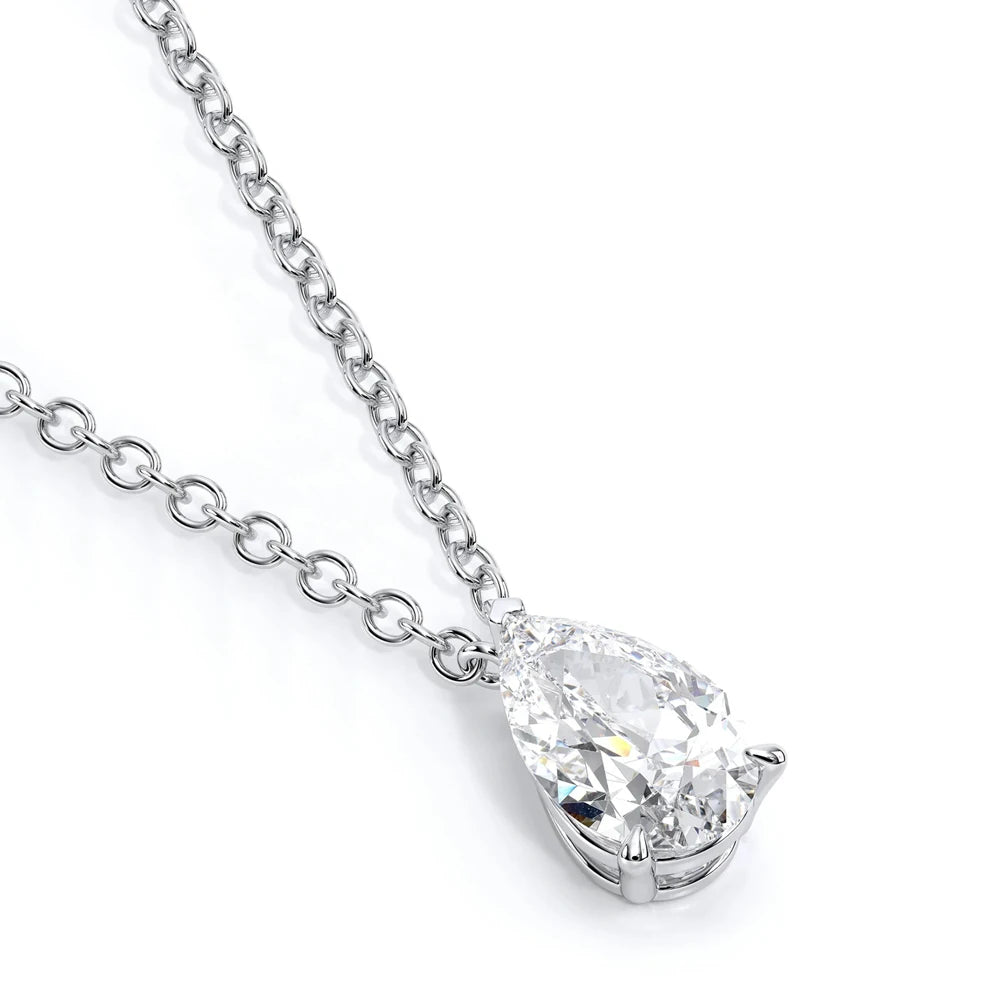 1ct 2ct 3ct 4ct Pear Cut Moissanite Necklace for Women Gift 925 Pendant 100% Sterling Silver Chain Water Drop NecK Chain Jewelry