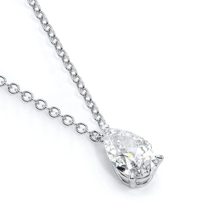 1ct 2ct 3ct 4ct Pear Cut Moissanite Necklace for Women Gift 925 Pendant 100% Sterling Silver Chain Water Drop NecK Chain Jewelry