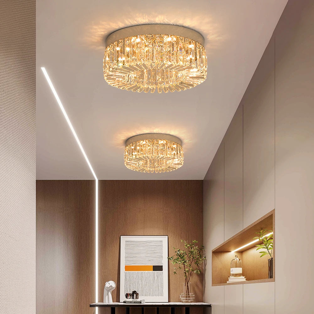 Gold Luxury Crystal Ceiling Lamp Living Room Modern Chandeliers Decoration Led Ceiling Lights Lighting Fixture Diameter 40 50cm