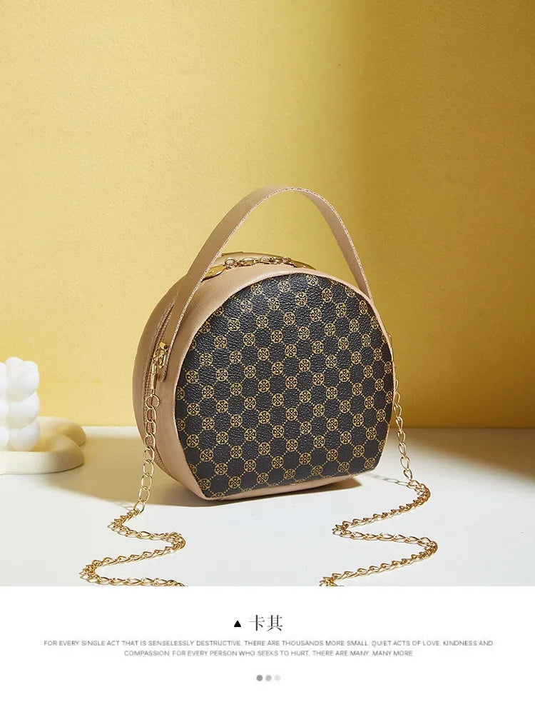 Circular Designer Fashion Women Shoulder Bag Leather Women's Messenger Crossbody Bags Ladies Purse Female Round Bolsa Handbag