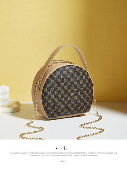 Circular Designer Fashion Women Shoulder Bag Leather Women's Messenger Crossbody Bags Ladies Purse Female Round Bolsa Handbag
