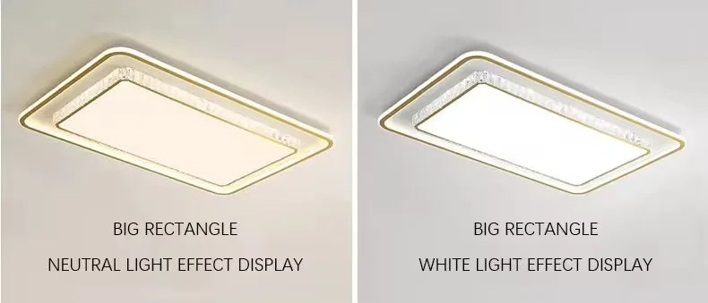 Luxury Living Room Lights Lustre Home Decoration LED Ceiling Lamp Modern Square Acrylic Gold Hall Bedroom Dining Room Fixtures