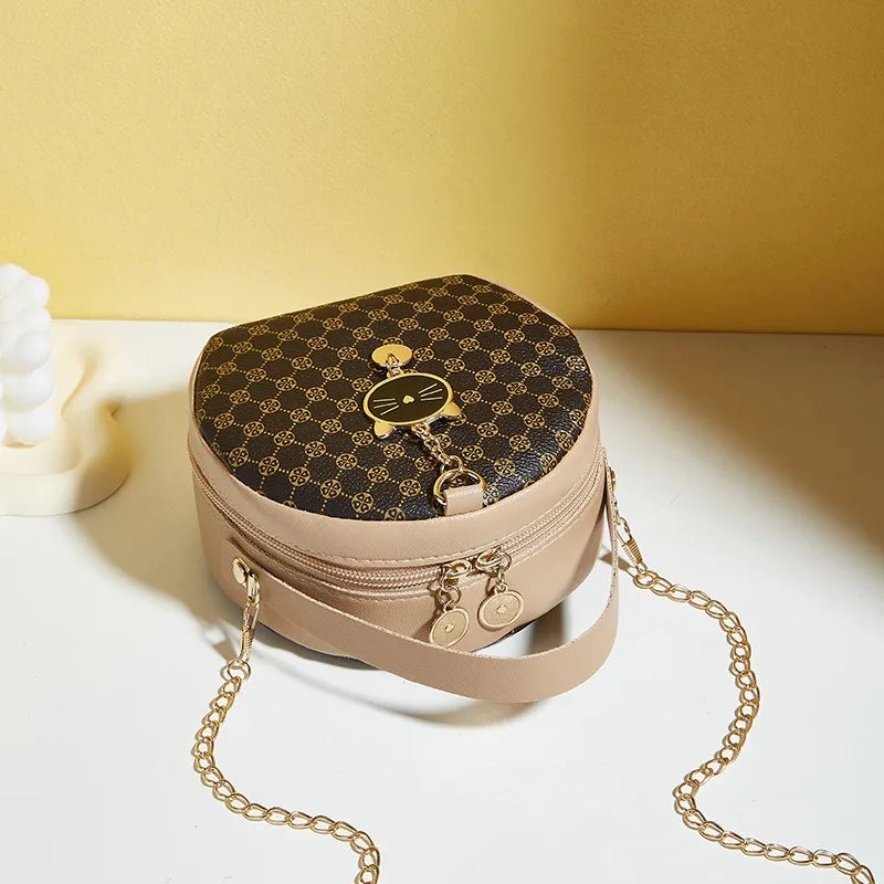Circular Designer Fashion Women Shoulder Bag Leather Women's Messenger Crossbody Bags Ladies Purse Female Round Bolsa Handbag