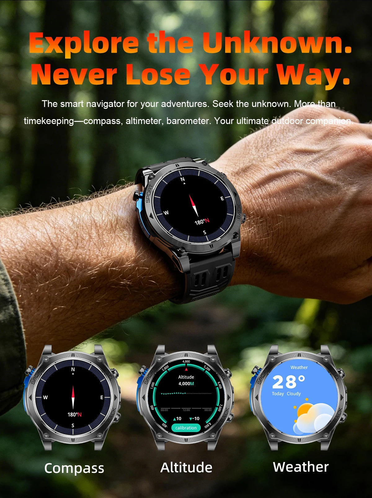 2026 New Military T-RX4 Ultra GPS Smart Watch Men 10ATM Waterproof Compass Flashlight Bluetooth Call Sports tracker Smartwatch