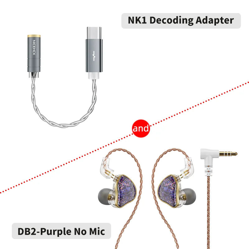 NICEHCK DB2 Wired Earbud IEM 1DD+1BA Hybrid Dual Driver HiFi Earphone With 0.78 2Pin Interface Warm Vocal Music In Ear Monitor