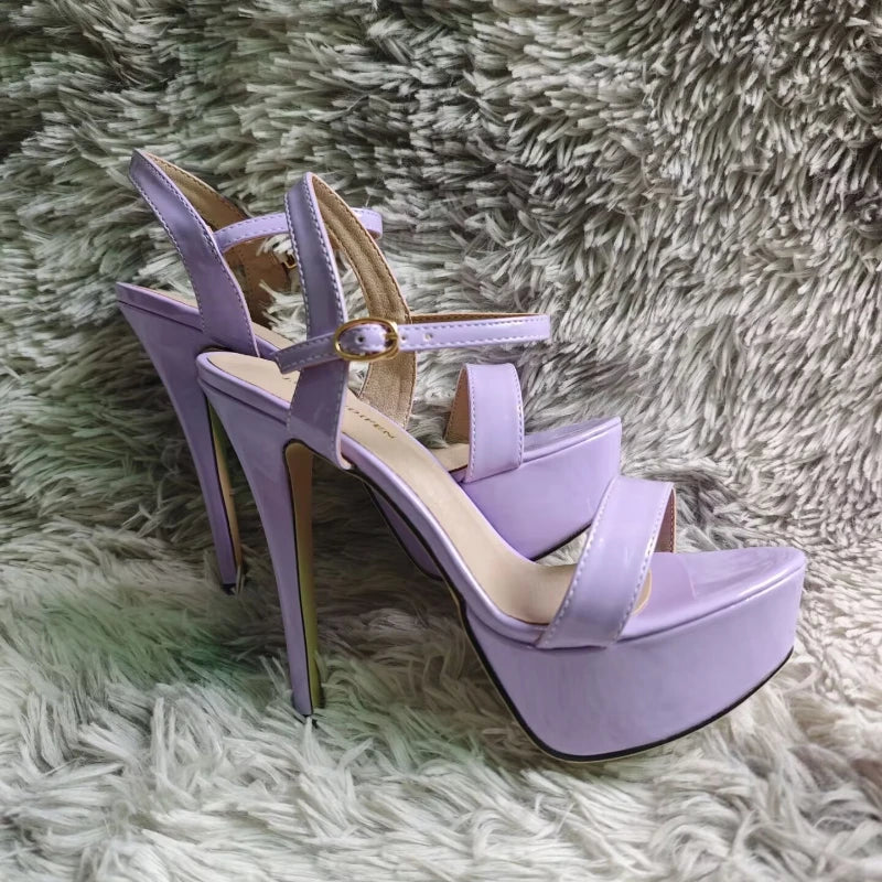 Women Sexy Pumps Peep Toes Sandals Stilettos 14cm Elegant Platform High Heels Luxury Nighclub Party Wedding Jazz Dance Shoes