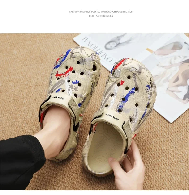 Plus Size 48 49 Men's Summer Clogs Sandals Eva Slippers Men Fashion New Flat Sandals Men Women Leisure Slides Men Casual Shoes