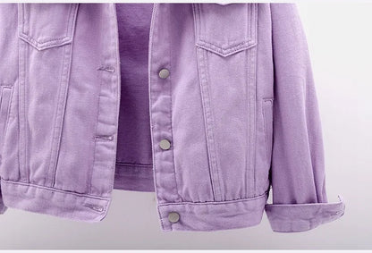 Classic Denim Jacket Women Jeans 2023 Jean Boyfriend Jackets for Women Oversize Loose Coat Veste Femme Purple White Yellow Mujer