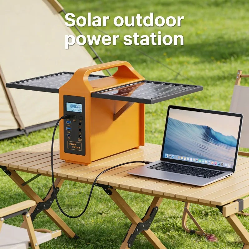 100W/150W Portable Solar Power Station with LED Light & Solar Panel 220V 110V Power Supply Solar Generator Outdoor Backup Power